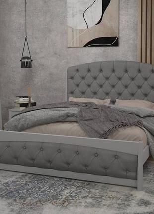 Двоспальне ліжко ismart мехіко світло-сірий (ral 7040) + аляска 08 180х200 см (dmbg-1330)