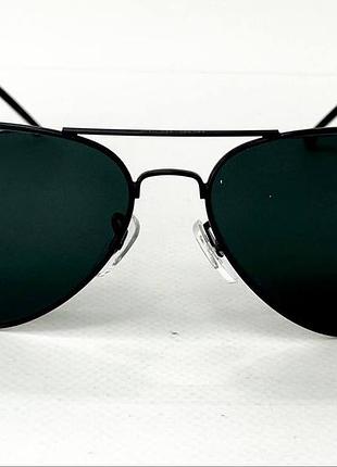 Очки солнцезащитные унисекс авиаторы rayban в тонкой черной металлической оправе