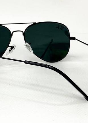 Очки солнцезащитные унисекс авиаторы rayban в тонкой черной металлической оправе
