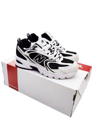 Женские кроссовки new balance 530 белые с черным