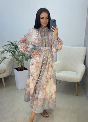 Длинное платье в стиле zimmermann