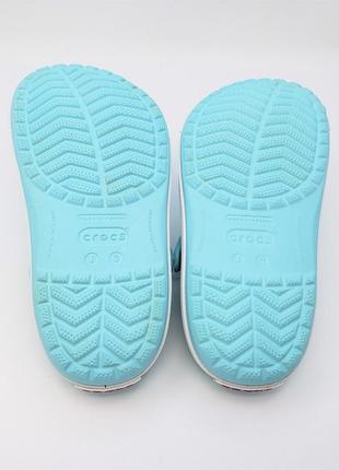 Крокс сабо крокбенд ii голубі дитячі crocs crocband ii clogs ice blue/candy pink5 фото