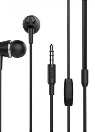 Проводные наушники вакуумные 3.5mm hoco m34 honor music с микрофоном 1.2m чёрные