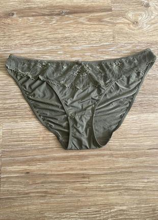 Шикарні, ажурні, трусики, кольору хакі від дорогого бренду : tcm tchibo 👌