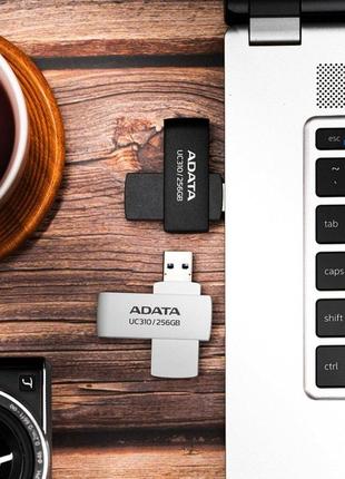 Flash a-data usb 3.2 uc310 128gb black3 фото