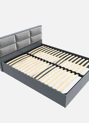 Кровать двуспальная эверест кл-1400 лайт (ламельный каркас) 140х200 см графит (dtm-4900)