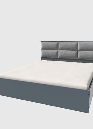 Кровать двуспальная эверест кл-1400 лайт (ламельный каркас) 140х200 см графит (dtm-4900)