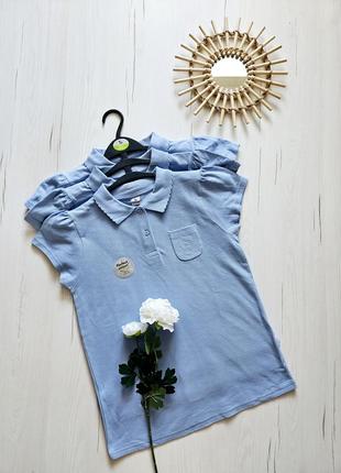 Футболка для девушки 152см, 11-12роков, tu, поло детское голубое для девушки-подростка, футболка для школы