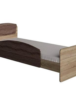 Ліжко односпальне з бортиком еверест асторія-2 80х190 сонома + трюфель (dtm-2099)