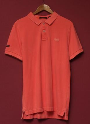 Superdry рр l (xl бирка) поло из хлопка пике vintage destroyed