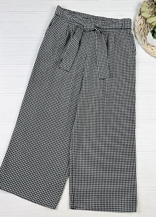 Стильні широкі брючки - кюлоти в мілку клітинку від f&f на 9-10 років, 134-140 см.