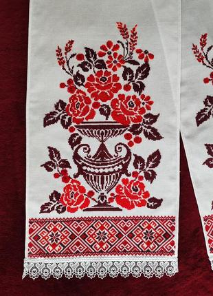 Рушник ручної роботи вишитий хрестиком, весільний, на ікони, вінчальний