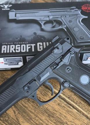 Дитячий ігровий пластиковий пістолет beretta m9a3 для 6 мм куль vigor airsoft gun || kilomert+