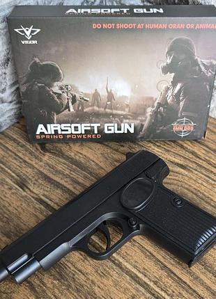 Дитячий ігровий пластиковий пістолет zm-06 для пластикових 6 мм куль vigor airsoft gun || kilomert+