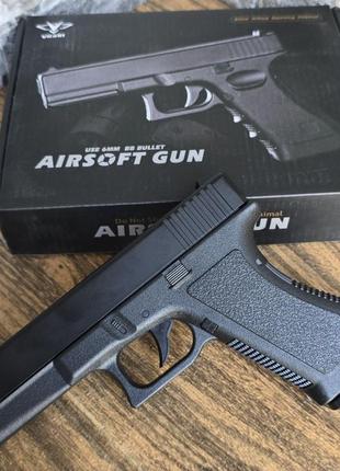 Дитячий металевий пістолет glock для 6 мм vigor airsoft gun3 фото