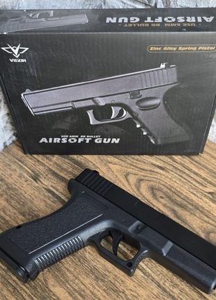Дитячий металевий пістолет glock для 6 мм vigor airsoft gun2 фото