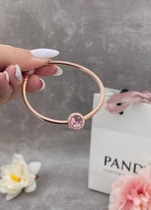 Серебряная бусина pandora в позолоте rose4 фото