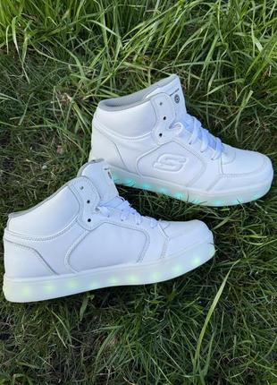 Кросівки skechers energy led 7 режимів високі  унісекс шкіра