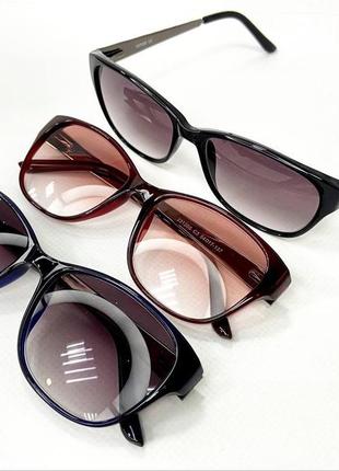 Коригувальні окуляри для зору жіночі лисички тоновані в пластиковій оправі з градієнтним тонуванням6 фото