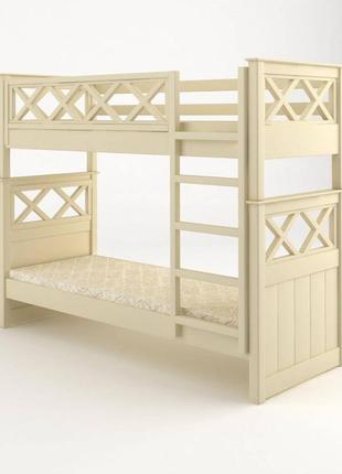 Двоярусне дитяче ліжко ismart мальта айворі 80х200 см (dmbg-2295)