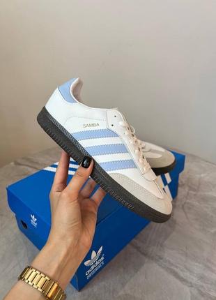 Adidas samba white blue 💎