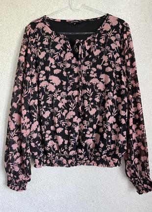 Классная шифоновая блузка с подкладкой р xl