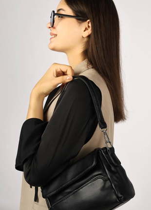 Сумка клатч женская черная код 7-151