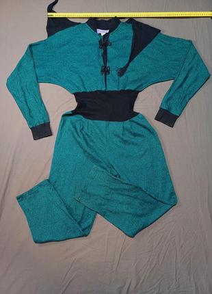 Плечи 55 см vintage with love penina made in ausa комбинезон брючный зеленый теплый size small