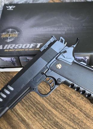 Дитячий пластиковий пістолет colt m688 для 6 мм куль vigor airsoft gun
