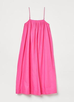 Малинова льняна сукня h&m, льон / бавовна