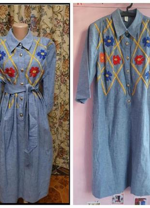 Платье вышиванка с карманами