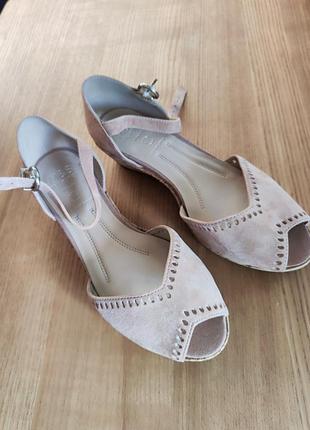 Еспадрильї босоніжки на платформі сандалі бежеві пудрові5 фото