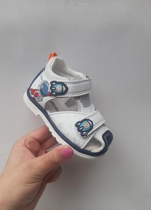 Сандалі дитячі на липучці космос для хлопчика,закриті, з супінатором