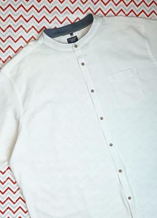 😉1+1=3 брендовая белая льняная рубашка с коротким рукавом boston crew, размер 56 - 582 фото