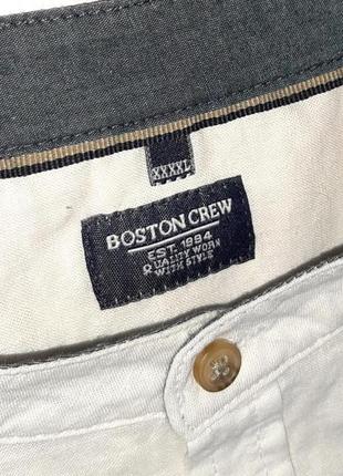 😉1+1=3 брендовая белая льняная рубашка с коротким рукавом boston crew, размер 56 - 588 фото