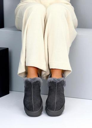 Женские угги натуральная замша голубые, графит,мокко,черный,шоколад