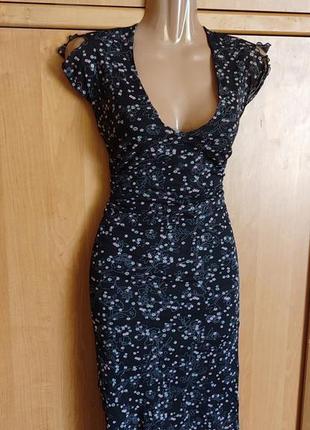 Гарна сукня міді в квітковий принт, сіточка