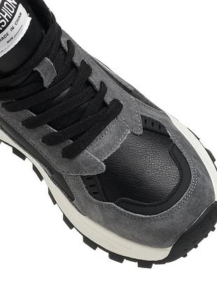 Женские кожаные высокие кроссовки осенние с утеплением на удобной белой подошве и платформ...