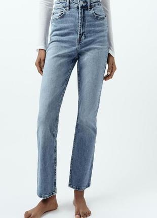 Новые джинсы zara trf stove pipe high waist