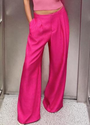 Широкі штани із защипами viral zara