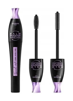 Туш для вій bourjois twist up the volume balm booster mascara зміцнення та догляд, black, 8 мл