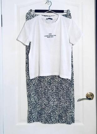 Великолепная юбка плиссе с анималистическим принтом бренда primark