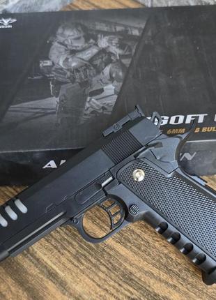 Дитячий металевий пістолет colt-browning m1911 для 6 мм куль vigor airsoft gun || kilomert+