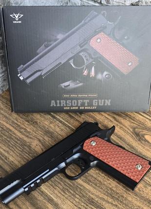 Дитячий металевий colt для 6 мм пластикових куль vigor airsoft gun || kilomert+3 фото