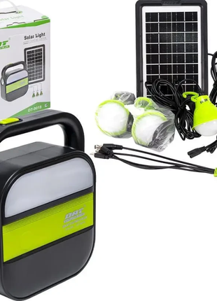 Ліхтар павербанк переносний з лампочками і сонячною батареєю dat dt-9018 4500 маhпортативна туристич