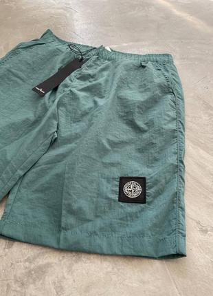 Шорти stone island бірюзові / спортивні шорти стон айленд2 фото