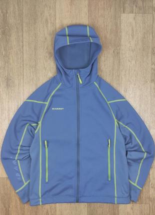 Софтшел mammut кофта светр синій чоловічий outdoor tnf фліс фліска куртка худі спортивна з капюшоном зіп зіпка