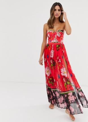Нова розкішна плісирована спідниця ted baker pleated cover up in berry sundae-red