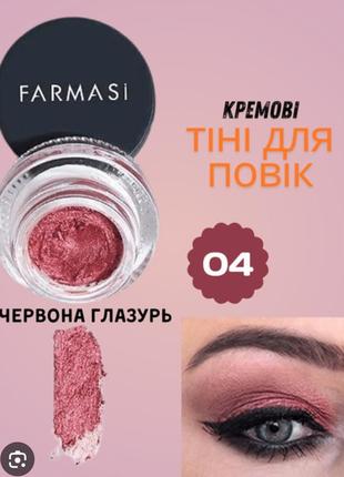 Кремовые тени для век, красная глазурь от farmasi
