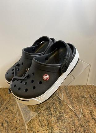 Крокс крокбэнд клог ii чёрные детские crocs crocband ii clog kids black/white2 фото